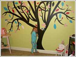 Multi Color Removable Wall Decal in the Shape of a Tree